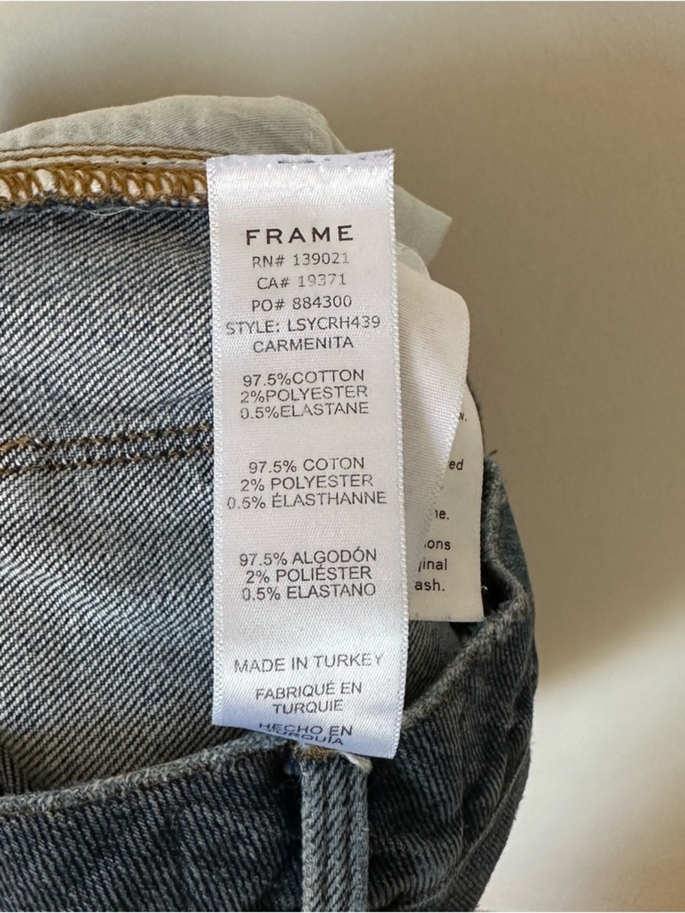 Frame Le Sylvie Crop Jeans Medium Wash Indigo Raw Frayed Hem Size 27 - Picture 7 of 7